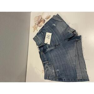 Cosmic Blue Love Distressed Denim Shorts - Size 30